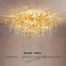 GobekUsa Crystal Teardrop Gold Ceiling Chandelier for Elegant Living Room Bedroom Dining Kitchen