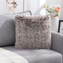 GobekUsa Cozy Plush Fur Cushion Cover 43x43cm White Grey Sofa Decor Pillowcase