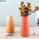 GobekUsa Gradient Ceramic Vase Cylinder Desk Decoration Floral Vases Modern Room Decor