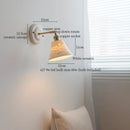 GobekUsa Ceramic Wall Sconce with Copper Arm | Pull Chain Switch LED Bedroom Lamp