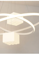 GobekUsa LED Chandelier: Modern Living Room Kitchen Hanging Light, White Indoor Lighting Fixture
