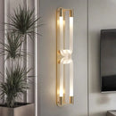GobekUsa LED Tube Wall Sconce Gold Black White Metal Acrylic Light Fixture