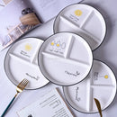 GobekUsa 8" Round Grid Plate - Perfect for Solo Dining or Family Breakfast
