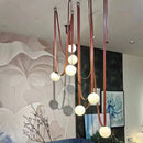 GobekUsa Glass Ball Pendant Lamp for Loft Living Dining Room, LED Lighting