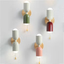 GobekUsa Cream Zipper Nordic Wooden Wall Lamp: Minimalist Indoor Lighting for Bedroom and Living Room