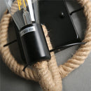 GobekUsa Hemp Rope Wall Lamp Retro Light Sconce for Living Room Stairs Vanity