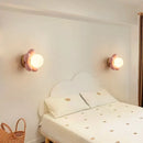 GobekUsa Kids Flower Resin Wall Lamp LED G9 Bulb White Pink Creative Bedroom Decor