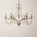 GobekUsa French Retro Pearl Crystal Chandelier for Home Dining Room Villa Luxury Decor