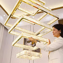 GobekUsa Crystal Chandelier Stair Pendant Lamp Living Room Pendant Lights Interior Lighting