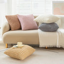 GobekUsa Cream Style Elastic Puff Plaid Cushion Cover 45*45CM Home Decor