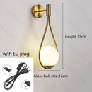 GobekUsa Glass Ball LED Wall lamp Nordic Modern Minimalist Bedroom Lighting Fixtures