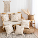 GobekUsa Geometric Tufted Cushion Cover Beige Patchwork Pillow Covers Wabi-sabi Style