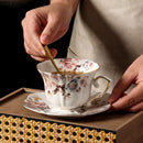 GobekUsa Lace Edge Ceramic Tea Cup & Saucer Set for Dining & Coffee Table