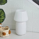GobekUsa Apollo Mushroom Glass Table Lamp - White Glass Bedside Night Light