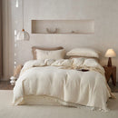 GobekUsa Lace Edge Cotton Bedding Set for Soft Skin with Duvet, Sheets, and Pillowcases
