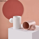 GobekUsa Cotton Candy Ceramic Cup & Saucer Set for Coffee, Tea, Milk, Juice