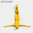 GobekUsa Bungee Jumper Wall Sculpture: Industrial Style Sporty Figurine for Living Room Decor
