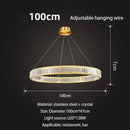 GobekUsa Gold Crystal Round Ring Chandeliers with LED Pendant Light for Ceiling Lighting