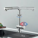 GobekUsa Brushed Nickel Kitchen Faucet with Dual Spray Nozzle