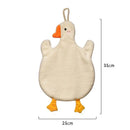 GobekUsa Cute Goose Microfiber Hand Towels Coral Velvet Embroidered for Home