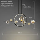 GobekUsa Black Ring LED Pendant Light with Glass Lampshade for Dining Room and Kitchen