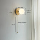 GobekUsa Glass Ball LED Wall Lights with Pull Chain Switch for Bedroom Cafe Bathroom