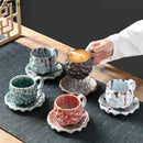 GobekUsa Hammer Pattern Ceramic Mug Set for Dining Table and Coffee, Tea, Juice