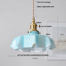 GobekUsa Green Flower Glass Pendant Light - Modern Kitchen Bar Restaurant Hanging Lamp