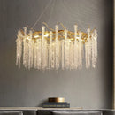 GobekUsa Crystal Tassel Chandelier: Luxury LED Pendant Lights for Living Room, Hall & Restaurant