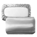 GobekUsa Imitation Silk Elastic Band Pillowcase Queen King Size Smooth Satin Luxury Bedding