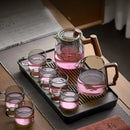 GobekUsa Glass Tea Pot with Wooden Handle - Heat Resistant, Chinese Kung Fu Tea Set