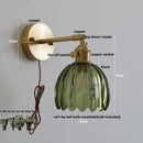 GobekUsa Clear Glass LED Wall Lights Up Down Rotate Copper Nordic Modern Stair Sconce