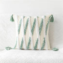 GobekUsa Embroidered Geometric Leaves Pillow Cover Handmade Home Decor 30x50cm/45x45cm