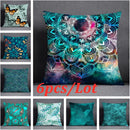 GobekUsa Green Leaves Flower Pillowcase Set | Modern Winter Short Plush 45x45cm Cozy Covers