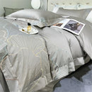 GobekUsa 1200TC Embroidery Egyptian Cotton Bedding Set 4pcs King Queen Solid Sheet Duvet Cover