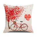GobekUsa Cartoon Cat Linen Pillowcase 45x45cm Couple Love Cushion Covers for Living Room