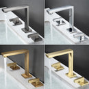 GobekUsa Brushed Gold Basin Faucet: Brass Antique Sink Faucet, 3 Hole Waterfall Bathroom Tap
