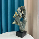 GobekUsa Abstract Art Couple Mask Statue Figurines for Interior Decor & Gifts