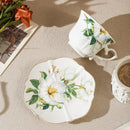 GobekUsa Camellia Porcelain Cup & Saucer Set - Elegant Tableware Coffee Mug for Afternoon Tea