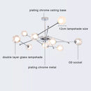 GobekUsa Glass Ball LED Chandelier Chrome Pendant Lamp for Home Decor