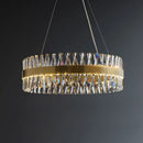 GobekUsa Brushed Gold Rings Crystal Chandelier Ceiling Lamp