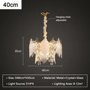 GobekUsa Crystal Glass Chandelier Blade LED Pendant Light for Living Dining Bedroom Lighting