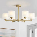 GobekUsa LED Black/Gold Ceiling Chandelier with Lampshade for Elegant Living Room Decor