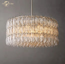 GobekUsa Chiara Clear Glass Modern Black Chandelier for Living Room Dining Kitchen