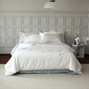 GobekUsa Butterfly Embroidery Lyocell Cotton Bedding Set, Silky Soft Cool Feeling Sheets