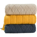 GobekUsa Knitted Wool Blanket - Soft Nordic Throw for Sofa, Bed, or Office