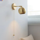 GobekUsa Copper Wall Light with Pull Chain Switch, Modern Nordic Design