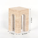 GobekUsa Hand-Carved Travertine Coffee Table Cabinet for Home Decor