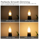 GobekUsa Frosted LED Candle Bulbs 1.5W Dimmable E12 E14 Base Warm White 2700K - Chandelier Decor Bulb
