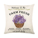 GobekUsa Lavender Flower Linen Pillowcase for Sofa Car, Living Room Decor, Throw Pillow Case